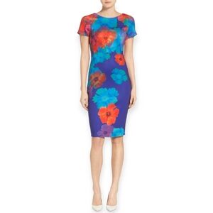 Felicity & Coco Floral Scuba Dress Midi Dress stretch size.XS